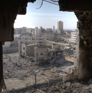 View from a building destroyed by the war in Gaza, 2009 (© Marc Garlasco)