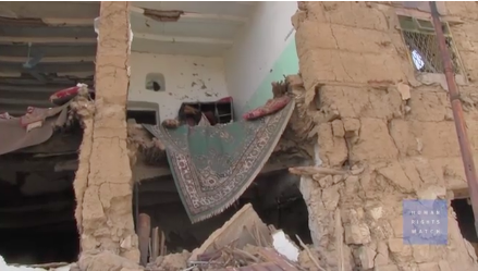 A house destroyed by airstrikes in Saada, Yemen © Human Rights Watch