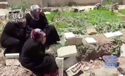 Still from a video produced by Human Rights Watch on the aftermath of a barrel bomb attack © Human Rights Watch